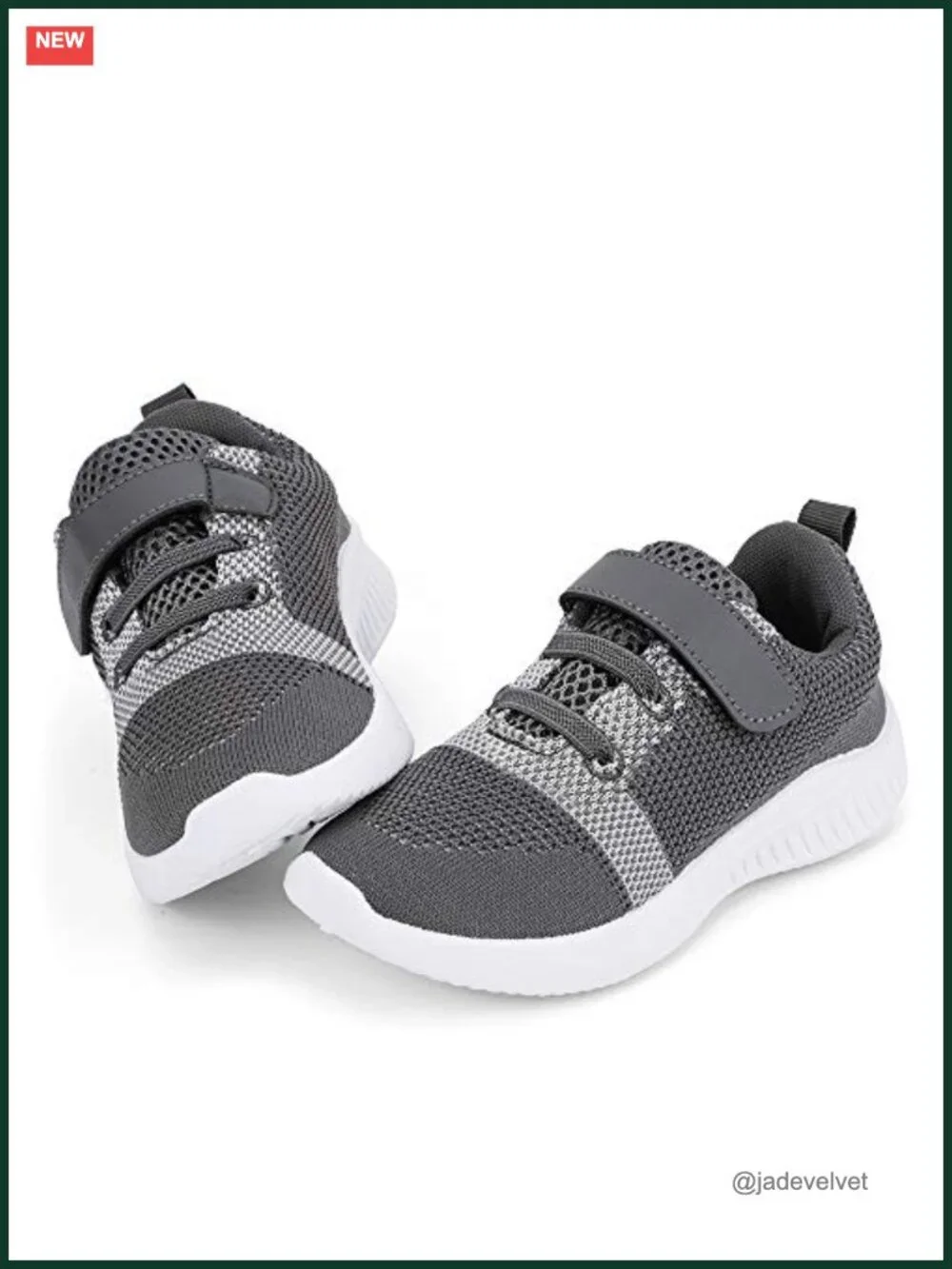 Kids Sneakers Hook & Loop Closure Memory Foam Breathable Lightweight